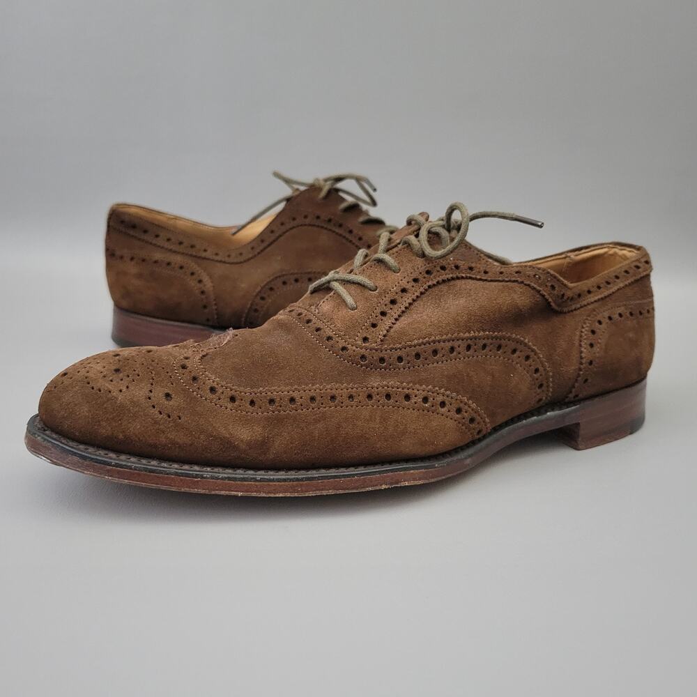 Joseph Cheaney Arthur III Mens Suede Brogue Oxford Shoes Size 9UK 10US ( Flaws )